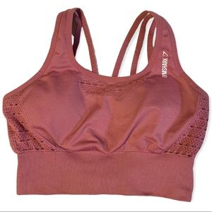 Gymshark size small sports bra womens pink longline padded